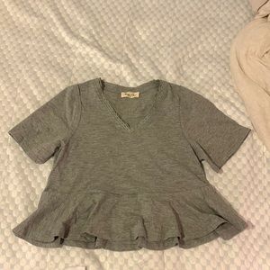 Morgan Claire size S gray peplum t shirt